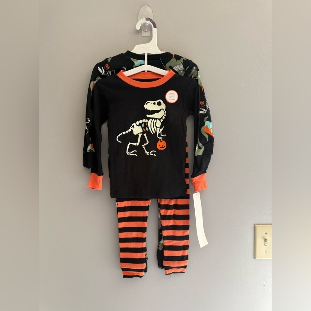 Carters Boys Halloween Dinosaur Matching Pajamas Set SZ 2T New 100% Cotton